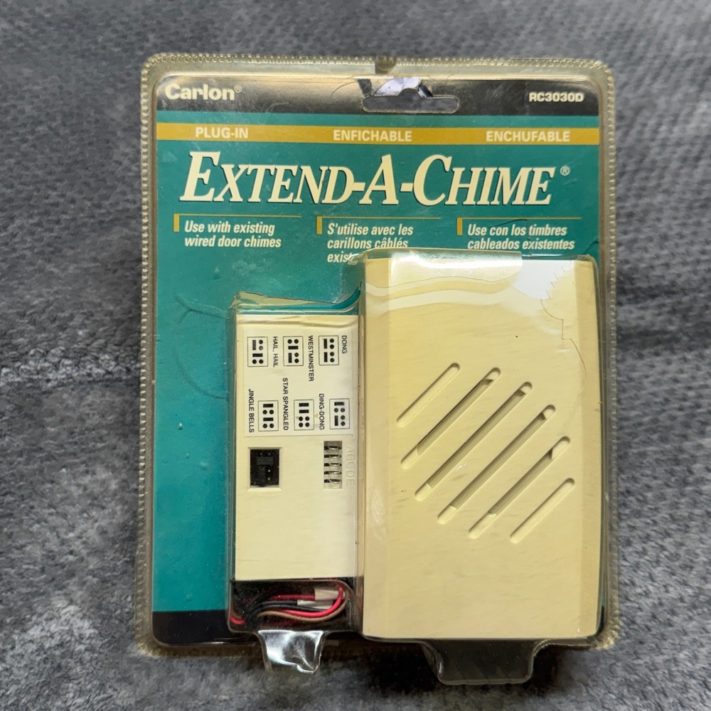 Carlon Extend-A-Chime RC3030D Wireless Doorbell Extension Plug-In‎ 6 Sounds NEW